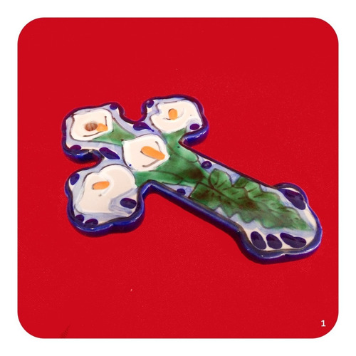 Imagen 3 de 3 de 2 Cruces Talavera Poblana Barroca 14x10 Cm Alcatraz M1 Crz