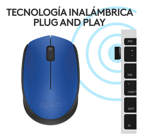 Mouse Inalámbrico Logitech M170 Con Tecnología 2,4 Ghz Azul