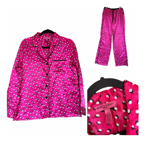 Pijama De Saten Rosa Betsey Johnson