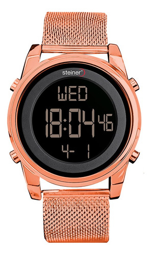 Reloj Digital De Dama Diseño Tejido Acero Inox Steiner 28 Mm