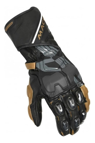 Luva Esportiva Moto Macna Powertrack Preto/dourado/cinza Tamanho L - G