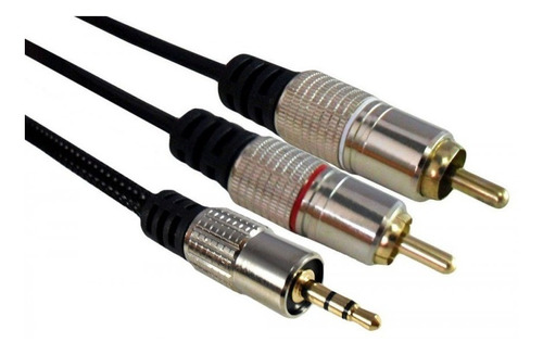 Cabo Plug P2 Estereo X 2 Rca Gold 2k 1,80mt Mxt