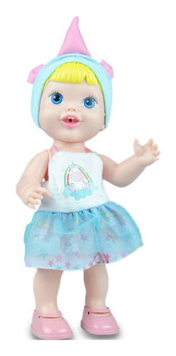 Boneca Baby Unicórnio Faz Xixi C/ Acessórios Para Meninas