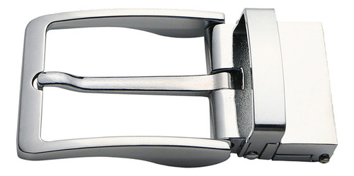Hebilla De Cinturón Rectangular Reversible Metal Con Pin