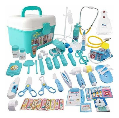 Kit De Juguetes De Doctor 48 Piezas Con Estetoscopio 3 Años