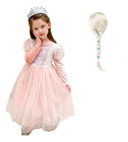 Disfraz De Elsa Frozen Para Niña, Vestido De Terciopelo De M