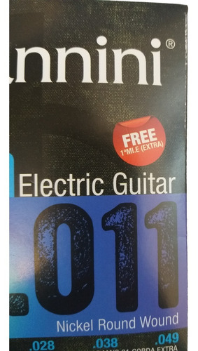 Imagen 2 de 2 de Juego Cuerdas Guitarra Eléctrica Giannini 011-049 1ra Extra