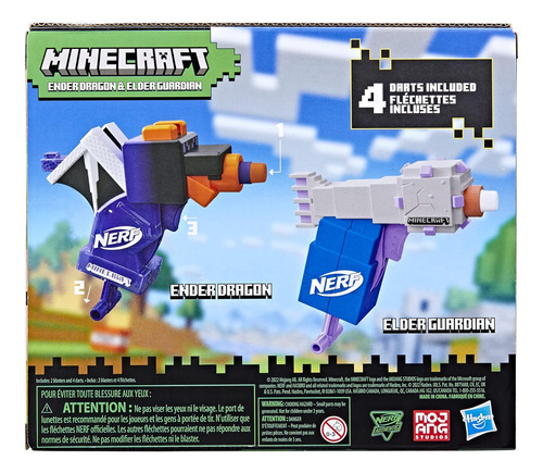 Nerf Microshots Minecraft Ender Dragon Y Elder Guardian Mini