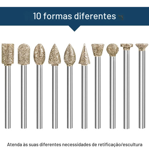 20x Brocas Pontas Diamantadas Abrasivas Para Mármore Granito