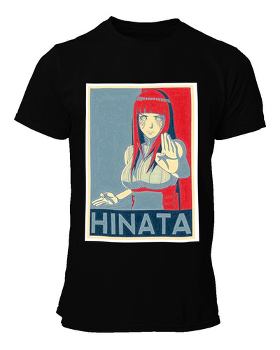 Playera Negra Hinata Hyuga Anime Naruto Art-pop