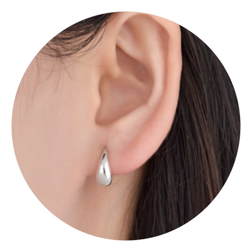 Aros Gota Tipo Hailey De Plata 925 (lar224)