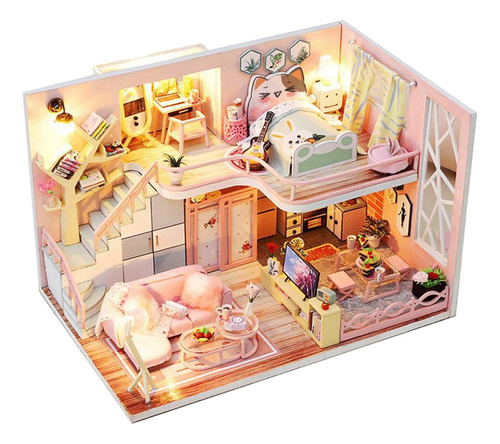 Kit De Casa De Muñecas Miniatura Diy Casa De Flores Madera