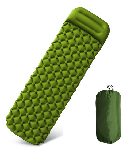 . Colchoneta De Camping Almohada Inflable For Dormir Army V