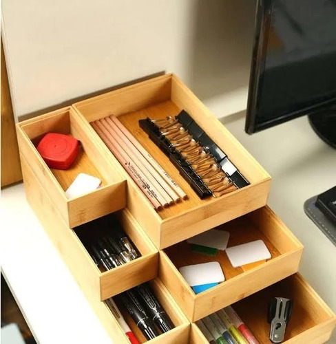Imagem 5 de 5 de Organizador Para Gavetas De Bambu 15x7x5 Cm Yoi Empilhavel