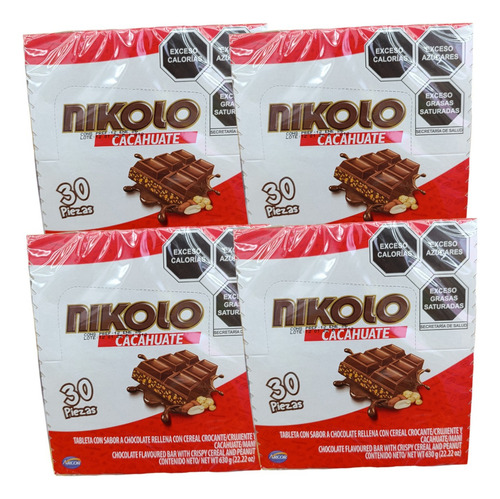 Chocolate Con Cereal Y Cacahuate Mani 360 Pz Nikolo
