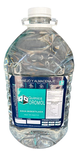 Agua Destilada Desmineralizada Quimica Oromol 20 Litros