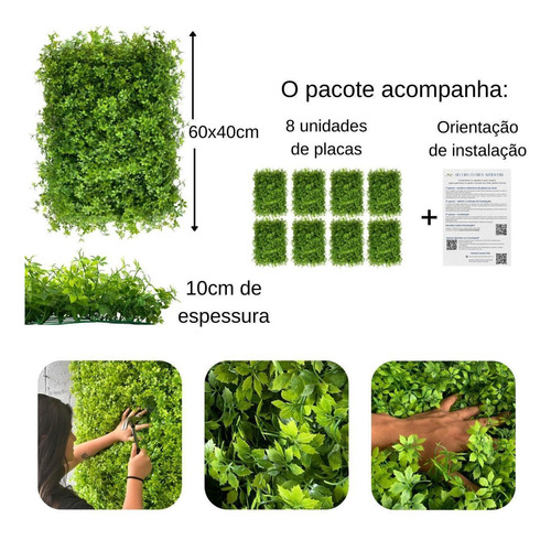 Placa de cubierta 100% para decorar jardines verticales, 8 piezas