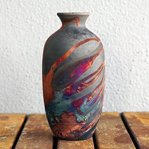 Raaquu Koban Jarrón De Cerámica Raku De 7 Pulgadas - Cerámic