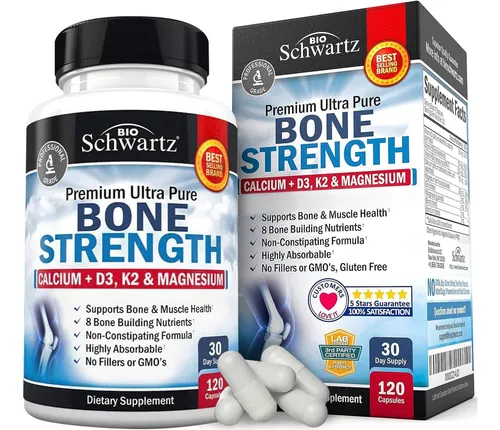 Suplemento Bone Strength Bioschwartz Con Calcio D3 K2 120 Ca