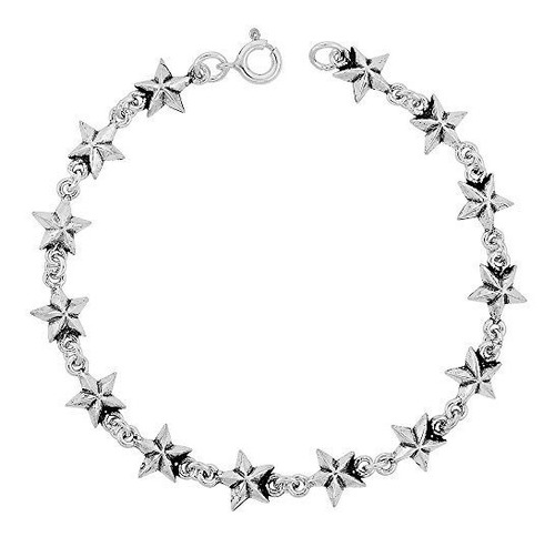 Pulsera De Dije - Dainty Sterling Silver Stars Bracelet For 