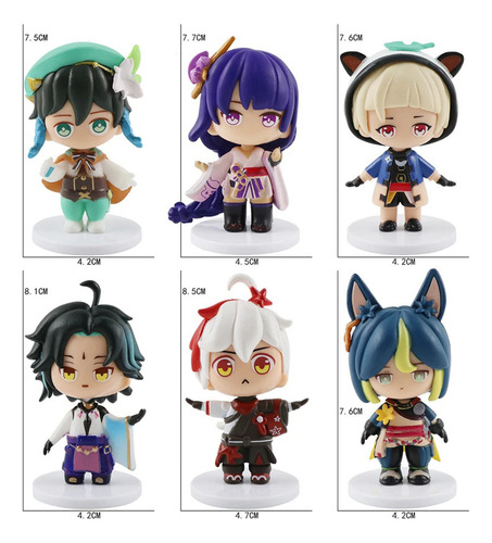Figuras Genshin Impact Set X6 Xiao Beelzebul Battle Venti