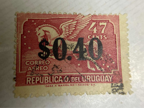 Sello Postal Pegasus Uruguay 1944