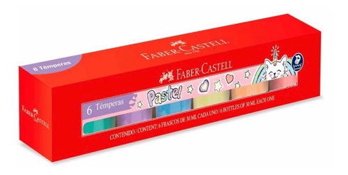 Temperas Faber Castell X 6 Unidades Color Pastel