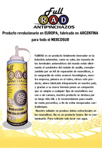 Sellador Para Llantas Con Y Sin Cámaras Fullrad No Slime