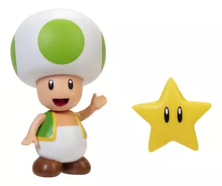 Figura De Acción Toad Verde Super Mario Bros Jakks Dgl Games