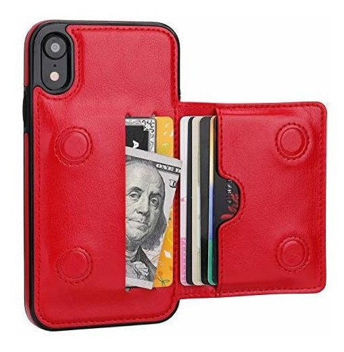 Estuche Tipo Cartera Para iPhone XR Soporte Premium Golpe