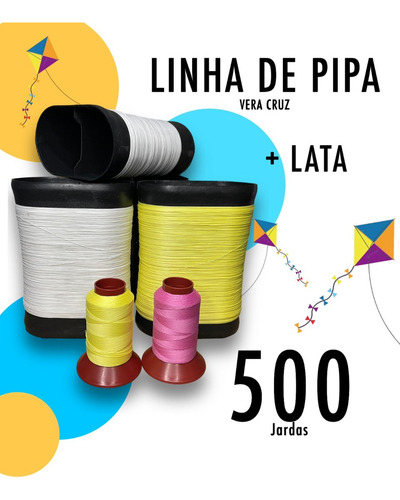 Kit Férias 1 Linha De Pipa Vera Cruz 500 Jardas + Lata