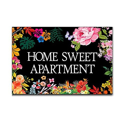 Felpudo  Home Sweet Apartment  De Bienvenida Flores, Al...