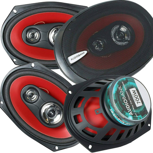 Altavoz Coaxial Estereo Via Audio Vehiculo Color Rojo Ab