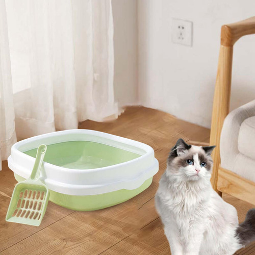 Inodoro Para Gatos Semicerrado De 2 Piezas, Fácil De