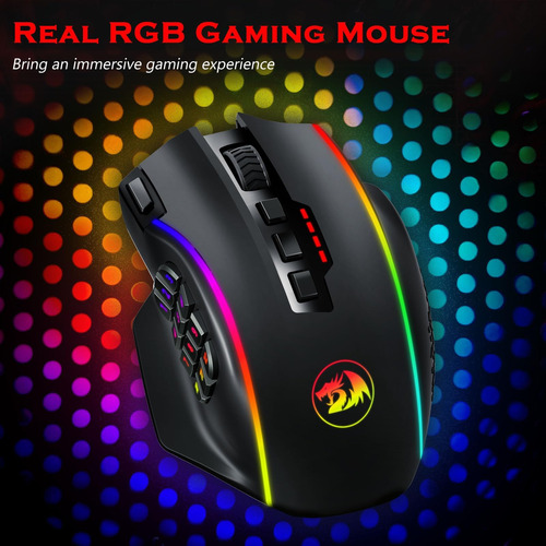 Ratón De Juego Inalámbrico Redragon, Mmo Gaming Mouse Sube 1