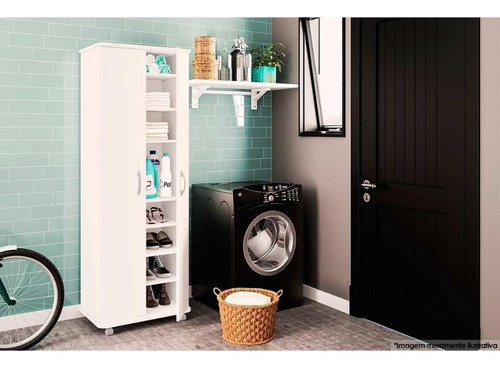 Armário Multiuso Lavanderia Limeira 169 C/ 2 Portas Branco -