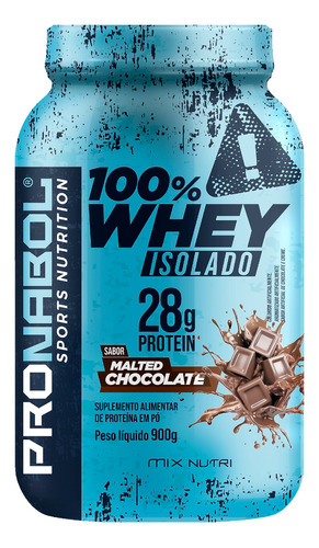 Pronabol 100% Whey Isolado 28g Protein 900g - Chocolate