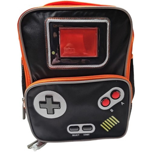 Kit Mochila Lonchera Y Lapicera Video Juegos Primaria Vs3205 Color Negro