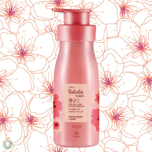 Creme de pêssego e jasmim Tododia - ml de fragrância de flor de pêssego e jasmim