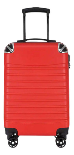 Valija Viaje Maleta Rígida Pequeña 4 Ruedas Resistente Carry Color Rojo Rayas