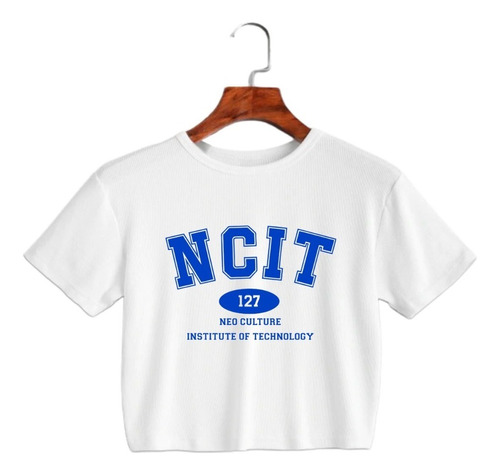 Crop Top Blanco Algodon - Nct 127 Kpop Corea Neo Institute 