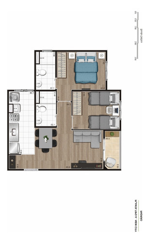 Apartamento 49m2 Moderno E Sofisticado No Yes New City - Varanda - Coz Americana - 2 Qts - 2 Wc - 1 Suíte - 1vg