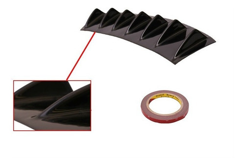 Difusor Trasero Adhesivo Puntas Tiburon Negro Auto Karvas