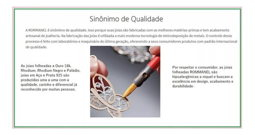 Pulseira Elo Longo Diamantado Com Pino. Rommanel 550453 Vb