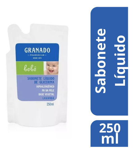 Sabonete Líquido de Glicerina Lavanda Granado Bebê Sachê 250ml Refil