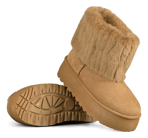 Botin Casual Mujer Vintage Moda Gamuza Con Felpa Weide Sl23