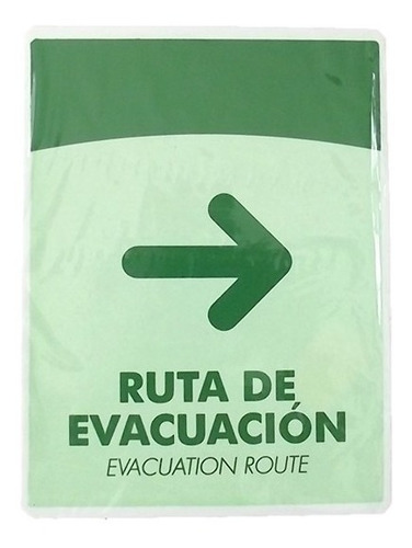 Imagen 2 de 4 de Aviso Señal Ruta De Evacuacion 21x16 Señalizacion Fluorescen