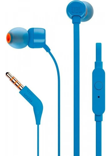 Imagen 7 de 8 de Auricular In Ear Jbl T110 Pure Bass Azul Jack 3.5 20hz/20khz
