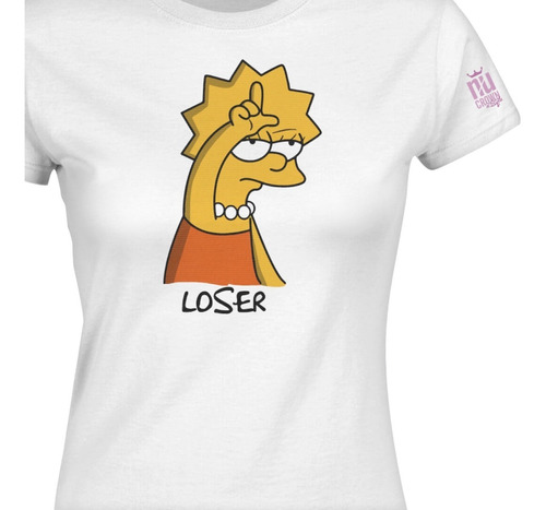 Camiseta Estampada Lisa Simpson Loser Dama Mujer Idk