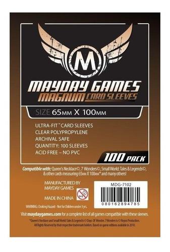 Funda Mica Cartas Mayday 65 X 100 Magnum Standard 100 Unid